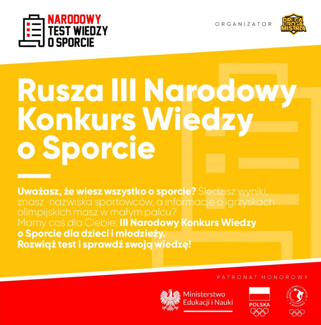 Rusza III Narodowy Konkurs Wiedzy o Sporcie